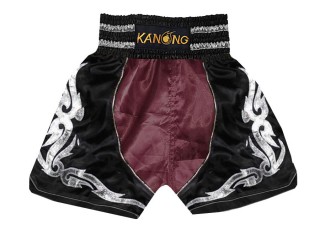 拳擊 褲 : KNBSH-202-栗色-黑色